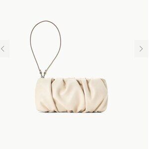 STAUD White Shoulder Bag with Ruched Design